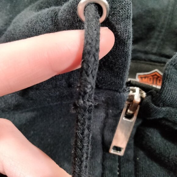 Harley Davidson Full Zip Hooded Jacket XL Y2K Skull Biker Skater Punk Kid Rock - Picture 5 of 7